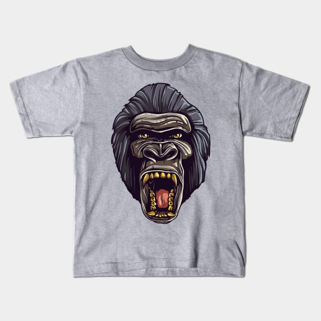 Mad Gorilla Kids T-Shirt by nissiu